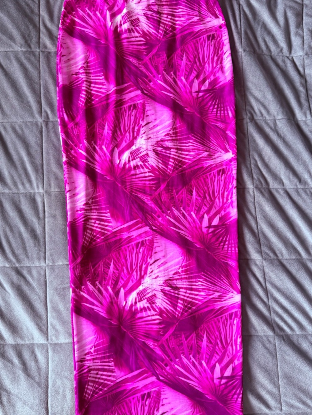 Fashion Nova Hot Pink Palm-Print Maxi Skirt